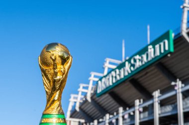 Usa, Baltimore, Ekim 2019: Arka planda Fifa Dünya Kupası Maryland 'deki M & T Bank Stadyumu