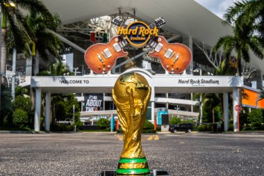 Usa, Miami, Ekim 2019: Arka planda Fifa Dünya Kupası Hard Rock Stadyumu 2026 Dünya Kupası maçlarına ev sahipliği yapacak.