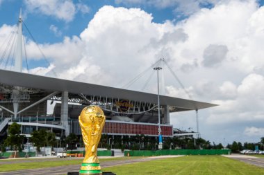 Usa, Miami, Ekim 2019: Arka planda Fifa Dünya Kupası Hard Rock Stadyumu 2026 Dünya Kupası maçlarına ev sahipliği yapacak.