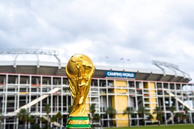 Usa, Orlando, Ekim 2019: Fifa Dünya Kupası arka planda Florida 'da Dünya Kampı Stadyumu