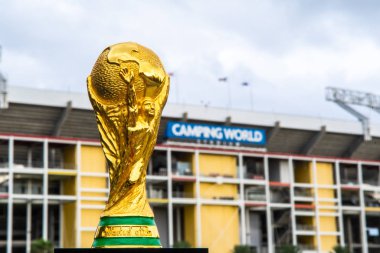 Usa, Orlando, Ekim 2019: Fifa Dünya Kupası arka planda Florida 'da Dünya Kampı Stadyumu