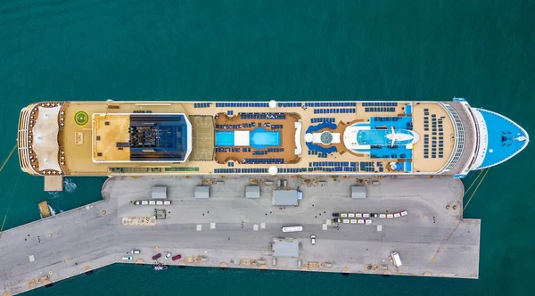 Navio Cruzeiro Branco Atracado Porto Key West Estado Flórida — Fotografia de Stock