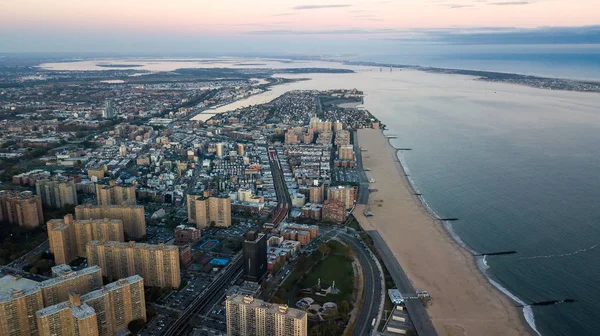 Vista Aérea Coney Island Brighton Beach Nova York — Fotografia de Stock