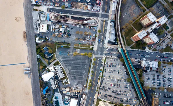 Вид Воздуха Кони Айленд Брайтон Бич Нью Йорке — стоковое фото