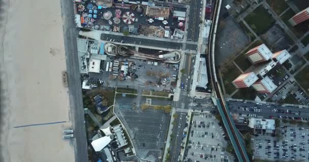 Вид Воздуха Кони Айленд Брайтон Бич Нью Йорке — стоковое видео