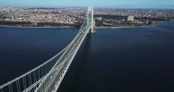 Съемки Моста Верразано Нью Йорке — стоковое видео