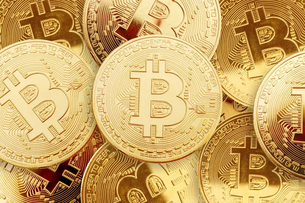 İş bitcoin altın arka plan bir.