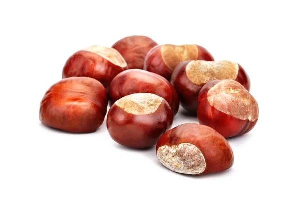 Chestnuts on a white background. An isolated object. — Stock Photo, Image
