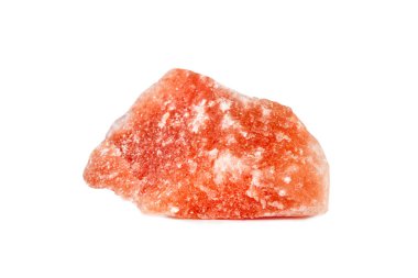 Makro doğal gemstone çekim. Ham maden halite, Pakistan. Yalıtılmış nesne üzerinde beyaz bir arka plan.