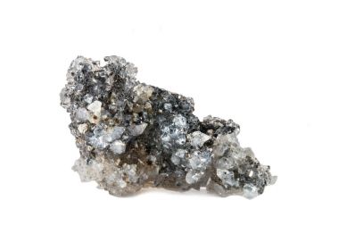 Makro doğal gemstone çekim. Ham mineral apophyllite. Yalıtılmış nesne üzerinde beyaz bir arka plan.