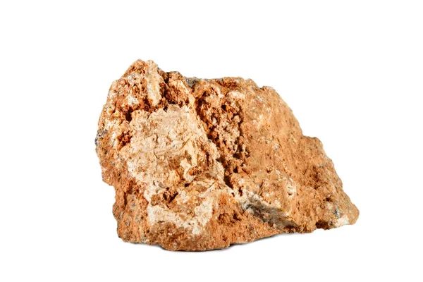 Makroaufnahmen von natürlichen Edelsteinen. Rohmineral Selenit, Marokko. isoliertes Objekt auf weißem Hintergrund. — Stockfoto