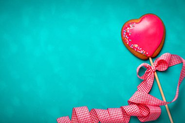 Sevgililer günü kartı. Kopya alanı olan bir arkaplan. Seçici odaklanma. Yatay.