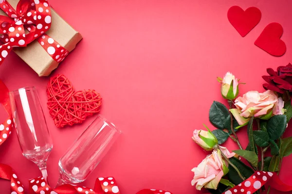 Tarjeta de San Valentín. Fondo con espacio de copia. Enfoque selectivo. Horizontal . — Foto de Stock