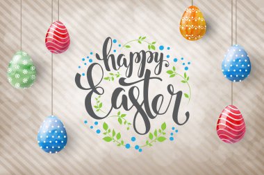 Easter background. Easter card. Vector illustration. Lettering.