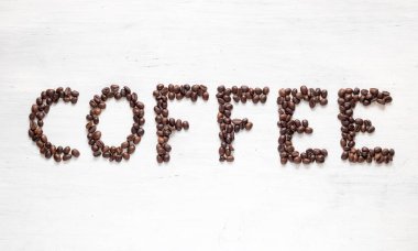 Yazıt kahve kahve çekirdekleri dışarı koydu. WHI üzerinde izole