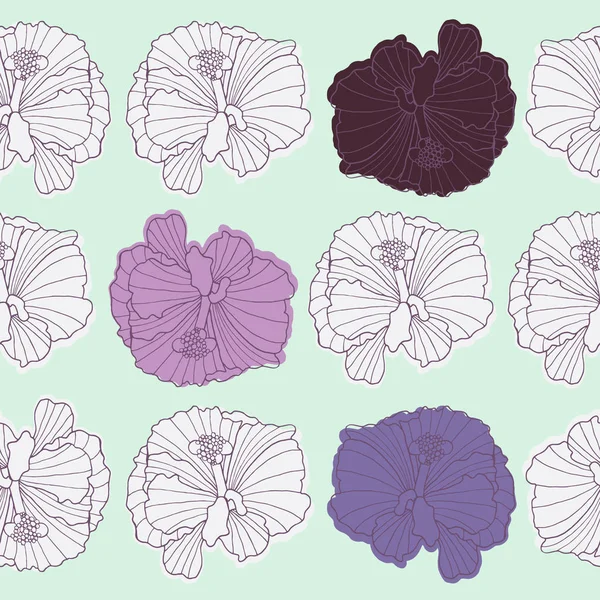 Elle çizilmiş hibiscus çiçek