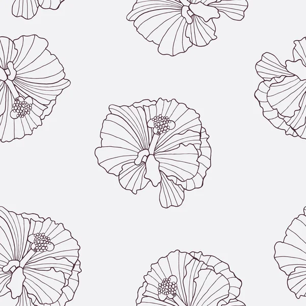 Fleur d'hibiscus dessinée à la main — Image vectorielle