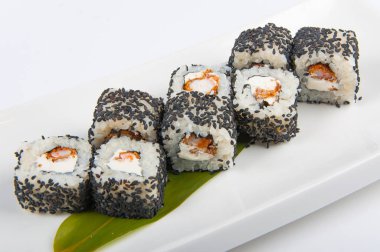 suşi roll karides, Philadelphia peynir susam ile