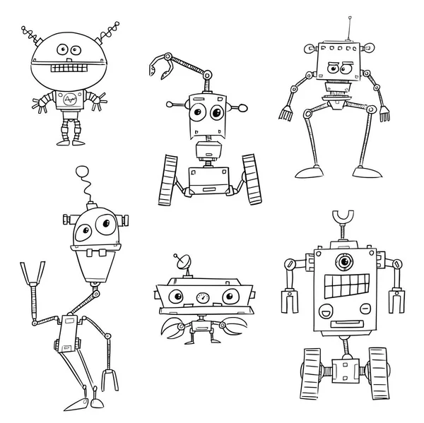 Desenho vetorial robô Set01 —  Vetores de Stock