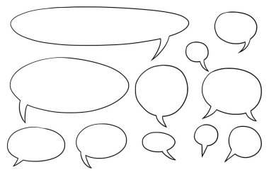 Komik konuşma metni vektör balonlar Set01