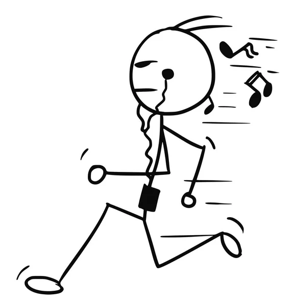 ジョギングの人の漫画 — ストックベクタ