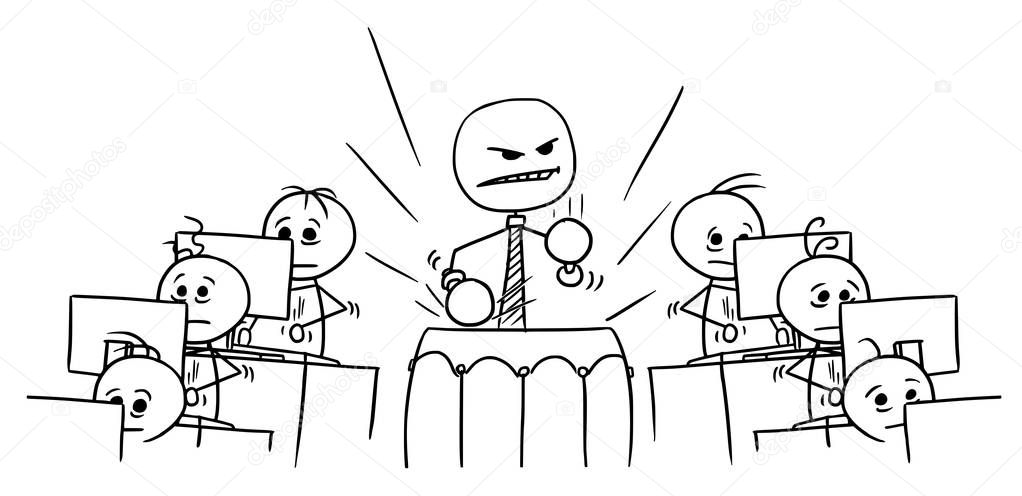 Cartoon of Boss Oppressing his Subordinates