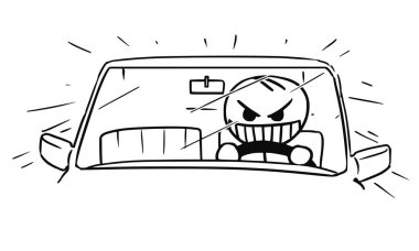 Çılgın Araba vektör çöp adam çizgi film