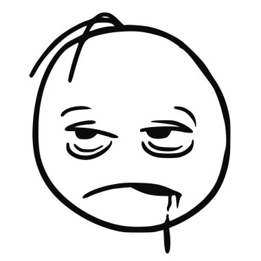  Sarhoş veya sıkılmış çöp adam karikatür vektör yorgun, uykulu, hasta,