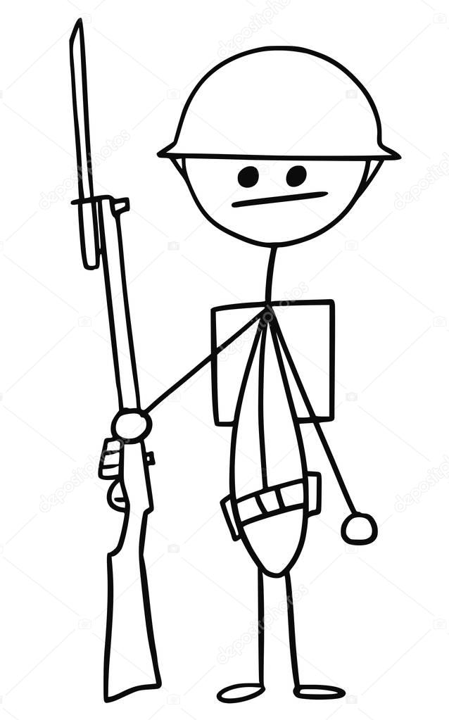 Pictures: ww1 cartoon soldier | Vector Stickman Cartoon of British WW1