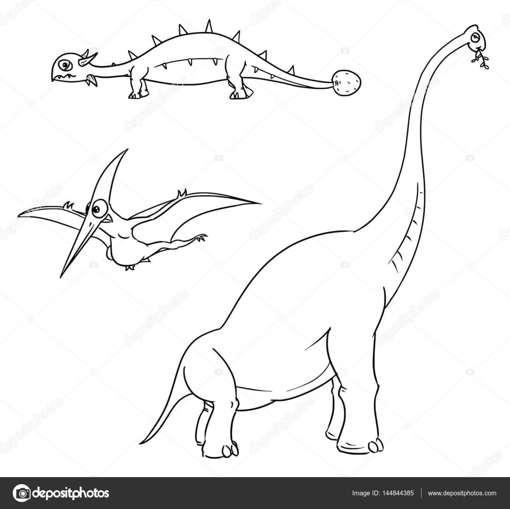 Conjunto de vetores de desenhos animados 01 de monstros de dinossauros  antigos vetor(es) de stock de ©ursus@zdeneksasek.com 144844385