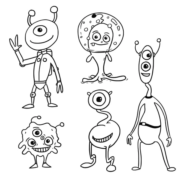 Cartoon Vector Set Of Alien Space Elements - Arte vetorial de stock e mais  imagens de Desenhar - Desenhar, Desenho, Rabisco - Desenho - iStock