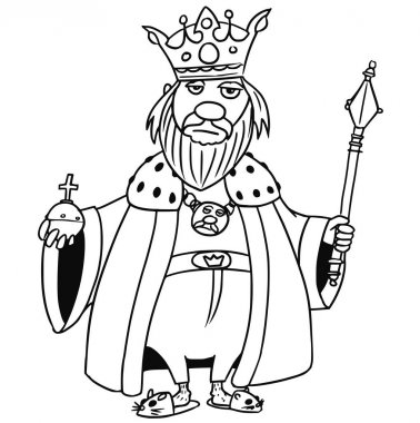 Cartoon Vector Medieval Fantasy King clipart
