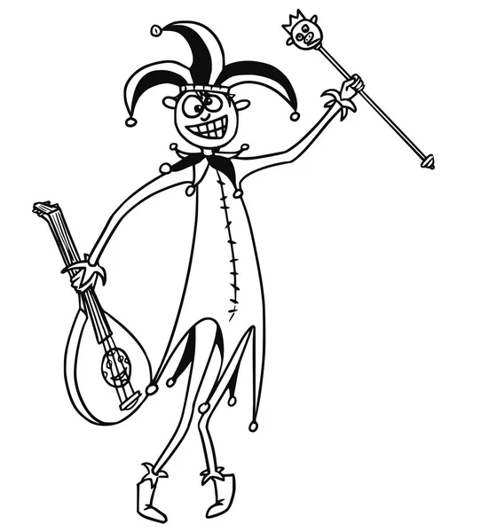 Cartoon Vector middeleeuwse Fantasy Jester Fool Clown clown — Stockvector