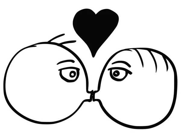 男人和男人两个同性恋男子在爱亲吻每个 O 矢量卡通 — 图库矢量图片