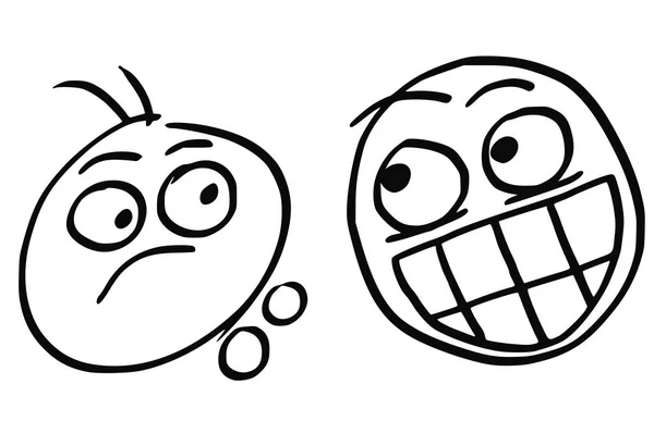 Vector Cartoon of Man Unpleasantly Surprised by Other Man with C — Stock Vector