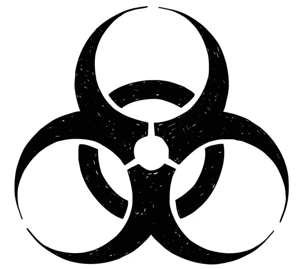 Penggambaran Simbol Biohazard Vektor - Stok Vektor