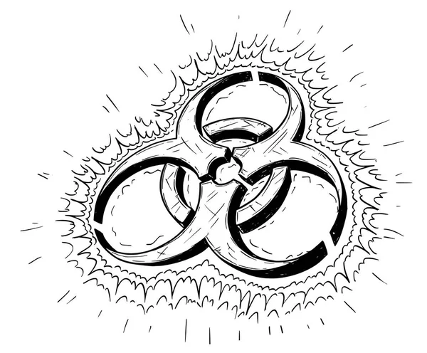 Biohazard symbool Vector tekening Cartoon — Stockvector