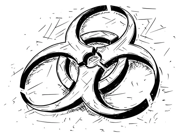Biohazard Symbol Vektor Cartoon Zeichnung — Stockvektor