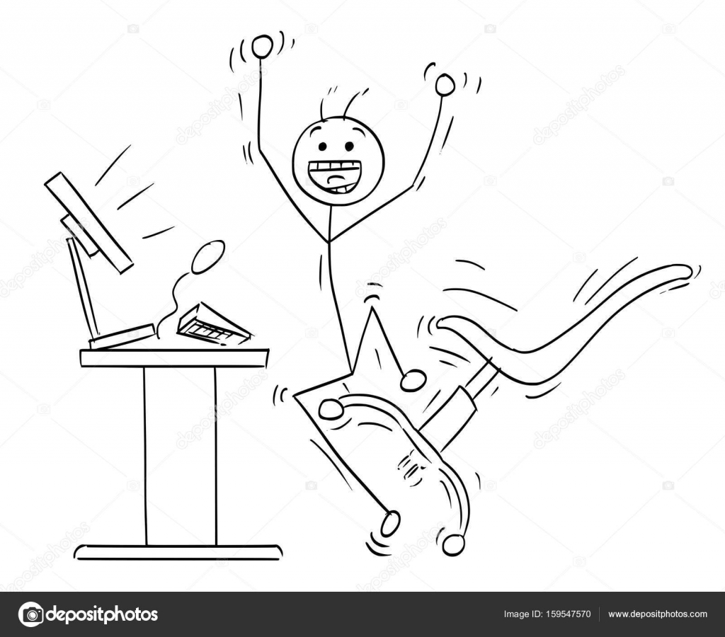 Cartoon Vector Stick Man Stickman Drawing Of Business Man Shaking