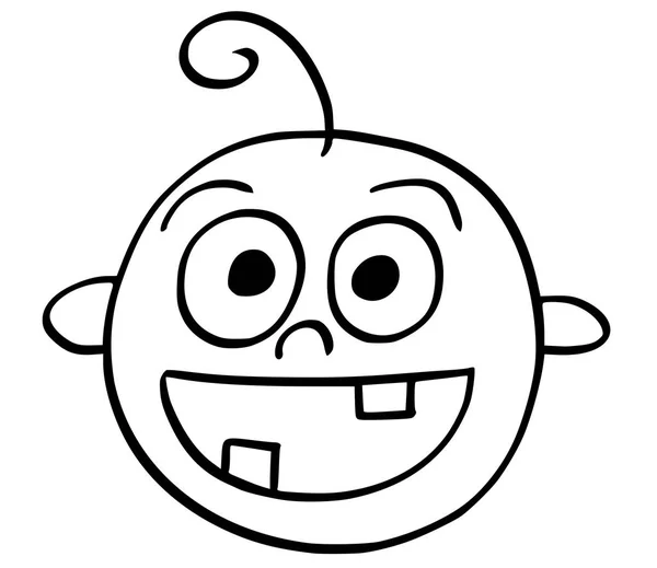 Desenhos animados ilustração de feliz sorriso rosto do bebê —  Vetores de Stock
