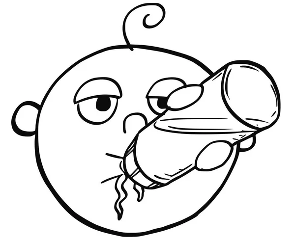 Cartoon-Illustration des Säuglingstrinkens aus der Fütterungsflasche — Stockvektor