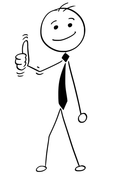 Ilustración de dibujos animados del feliz jefe sonriente, gerente o empresario — Vector de stock