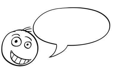 Erkek adam kafa boş konuşma balonu ile karikatür çizimi