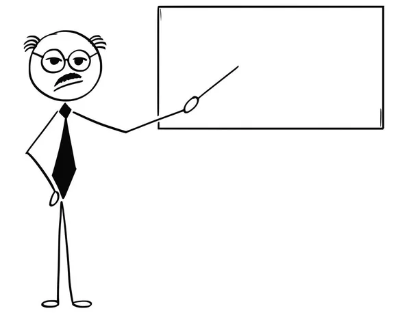 Cartoon-Illustration des alten Geschäftsmannes oder Lehrers oder Professors — Stockvektor