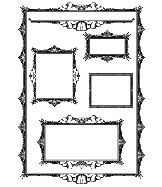 Conjunto de molduras ornamentais —  Vetores de Stock