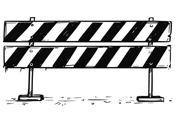 Road Detour Closed Block Sign Drawing