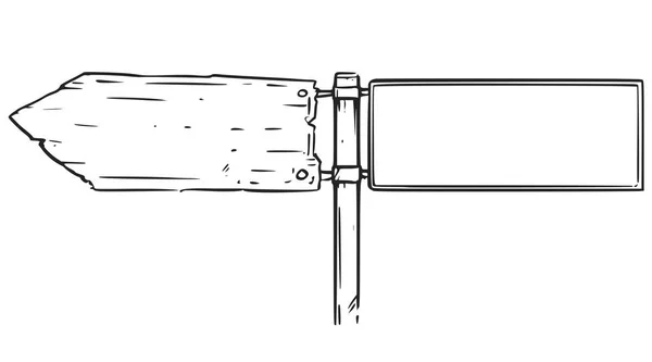 Estrada vazia decisão em branco Sinal de seta Desenho — Vetor de Stock
