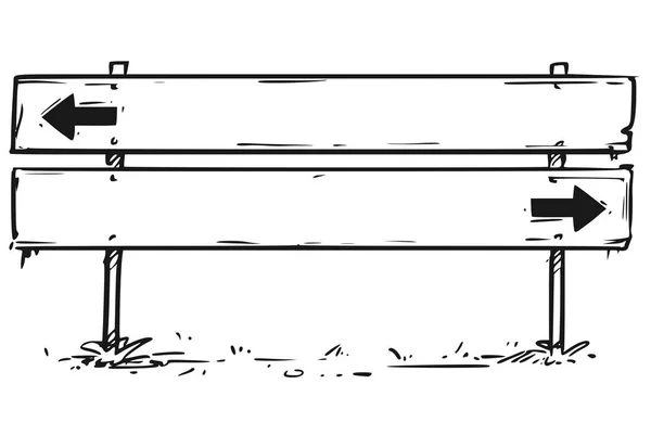 Вывеска со стрелкой на пустой дороге — стоковый вектор