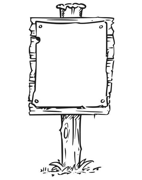 Dibujo vacío del tablero de letreros en blanco — Vector de stock