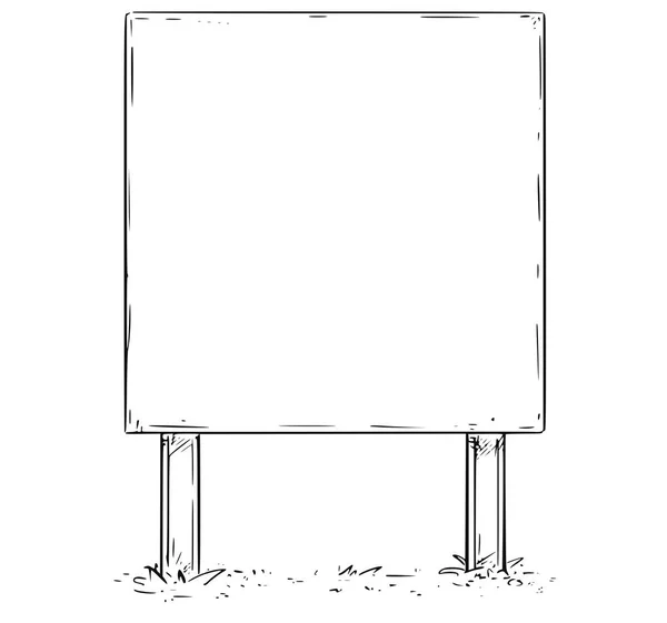 Empty Blank Sign Board Drawing — Stock Vector